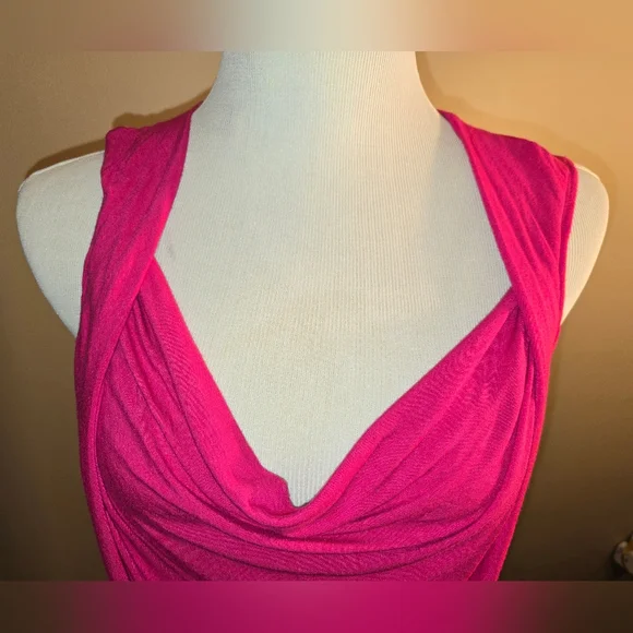 Cabi Sleeveless Tunic XL Pink Fuschia Draped Front Beautiful STYLE #747 - Picture 3 of 5